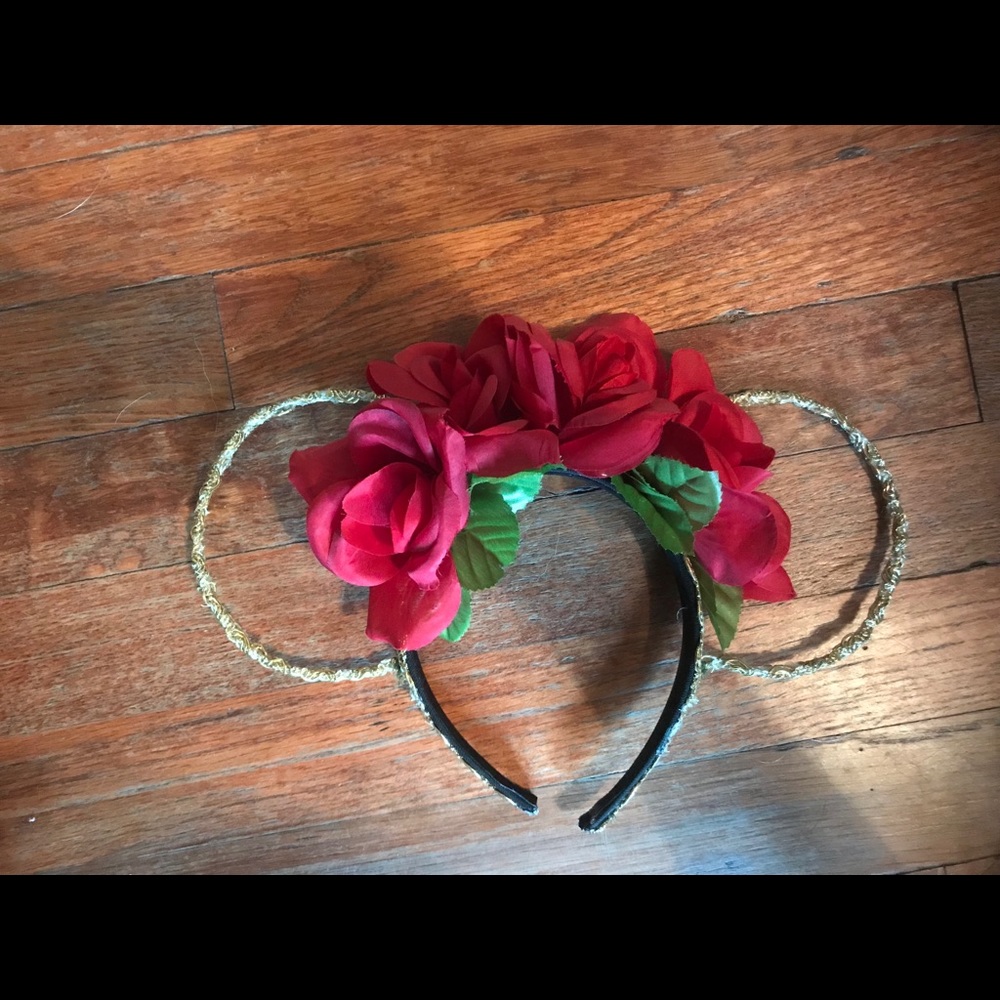 Roses and gold Beauty inspired ears